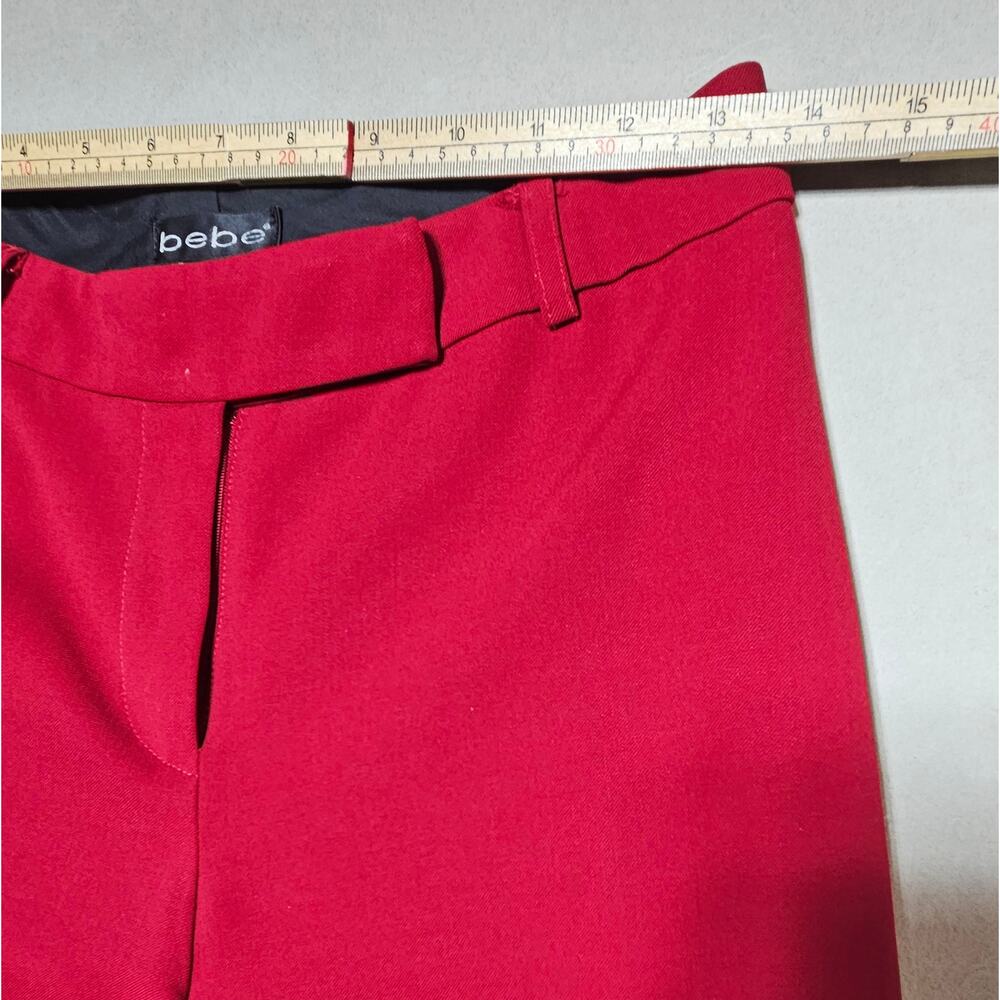 bebe Y2K Pantsuit Womens Red Wool Blend Blazer Wide Leg Pants 2 Piece Vintage - Picture 16 of 16